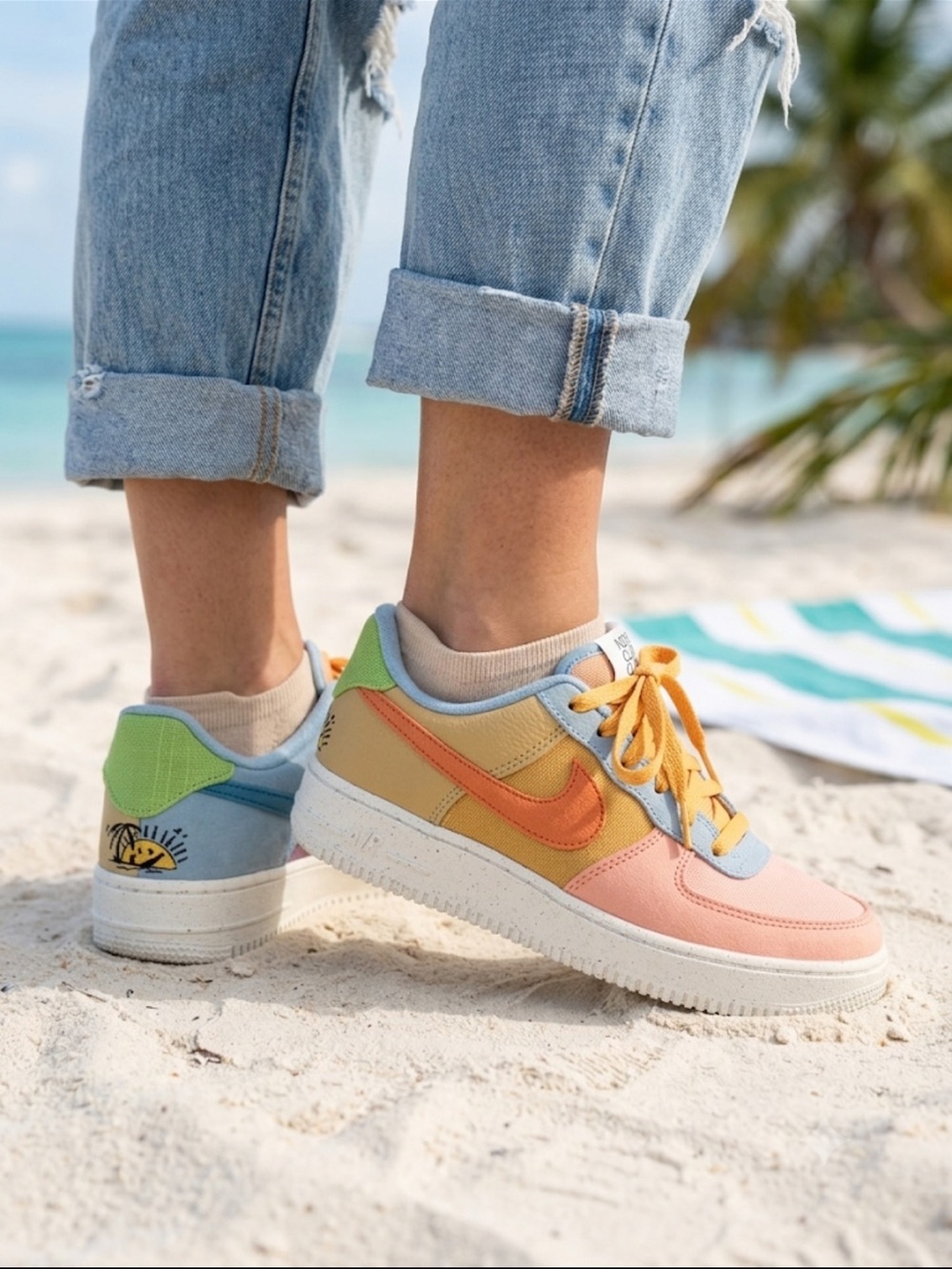 Nike Air Force 1 Low Sun Club Multi-Color DM0984-700 Size 4.5Y / Women’s 6